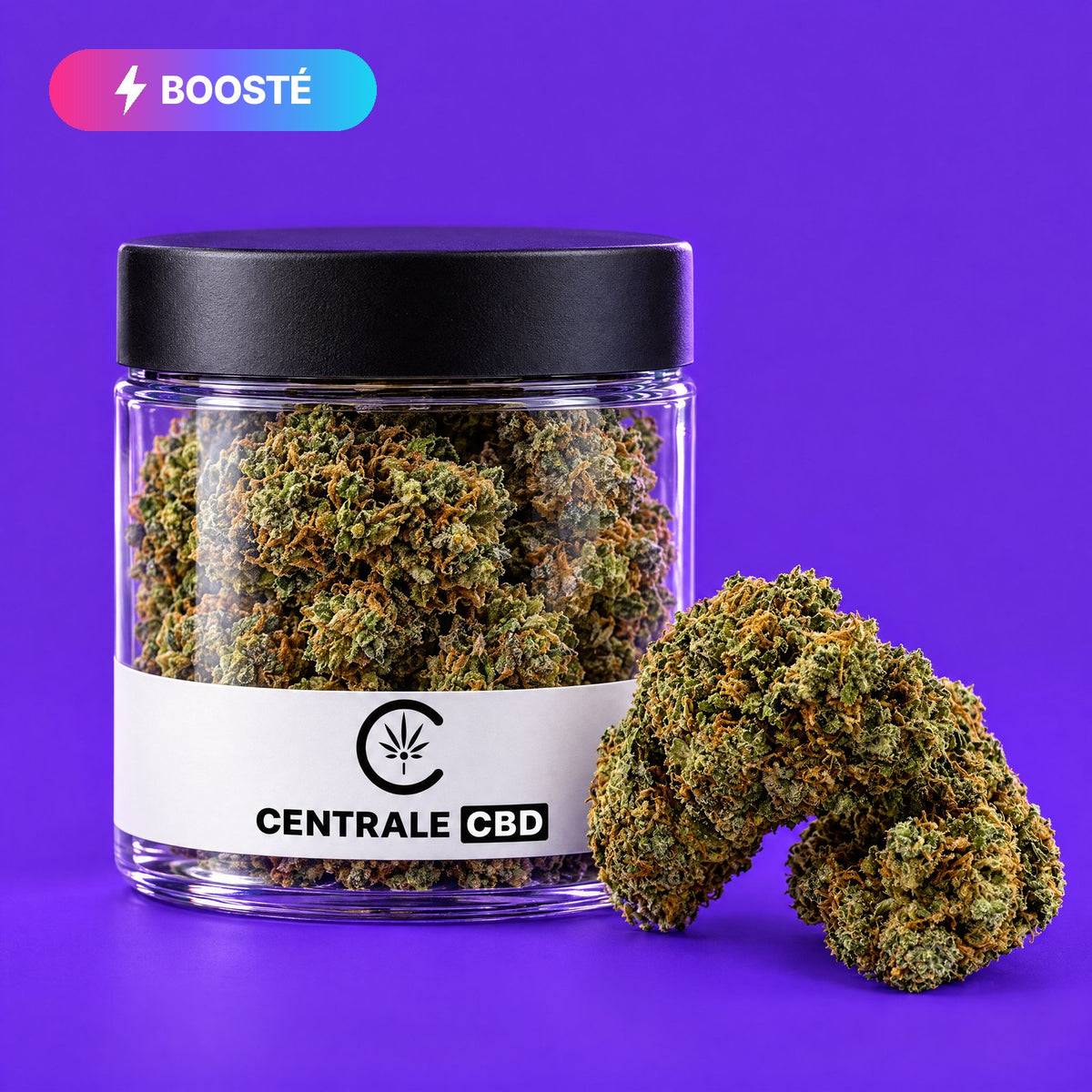 Fleurs – Blueberry – Indoor – BOOSTÉE – 5 x 2,5 g · pot transparent